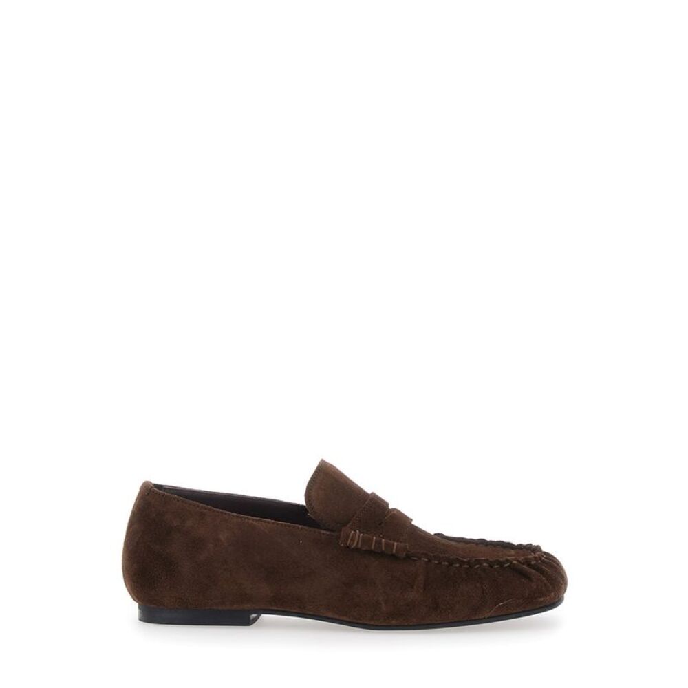 Alohas Men 'Aven' Brown Loafers With Gathered Toe In Suede For Men